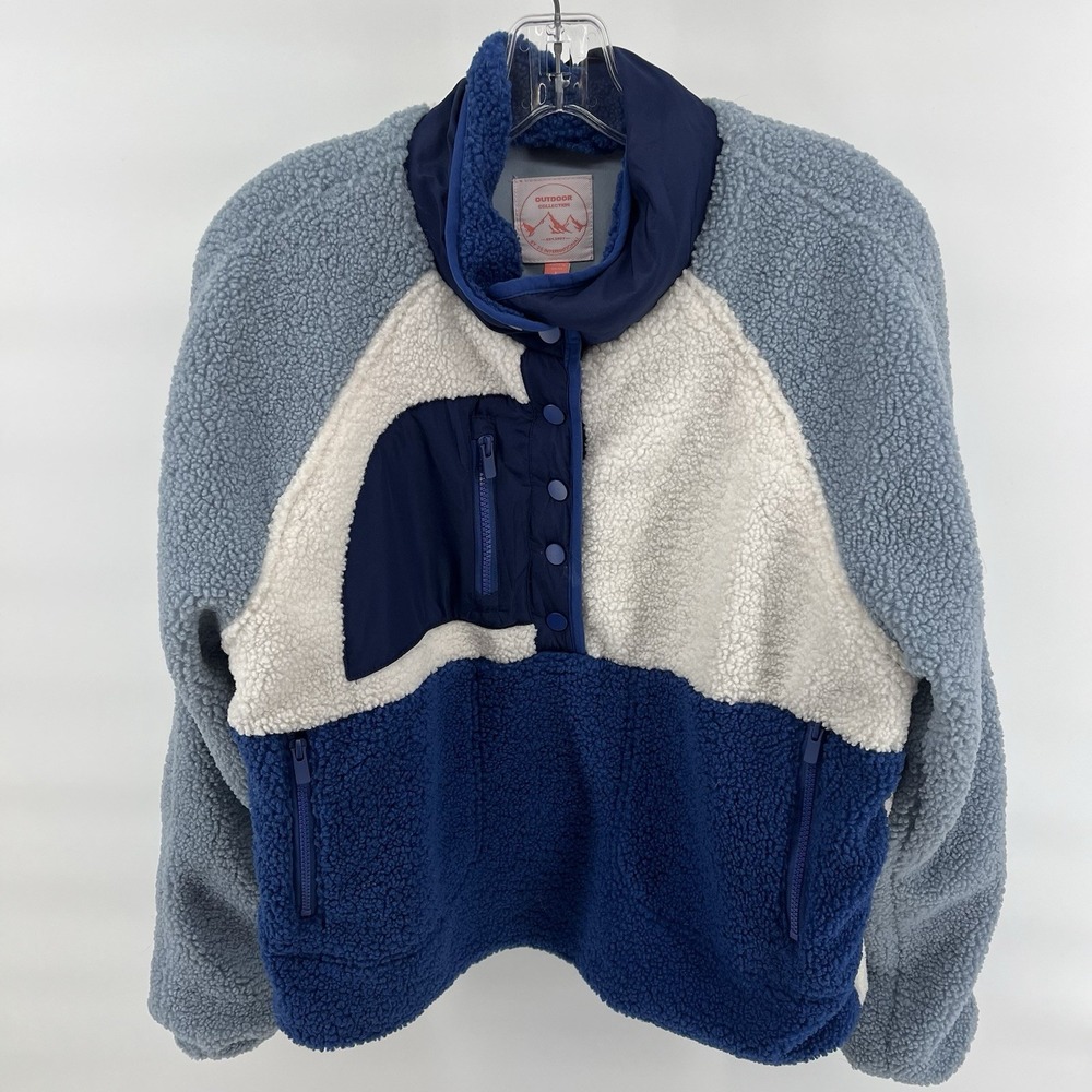 Women's Blue Color‎ Block Fleece 26 International Large